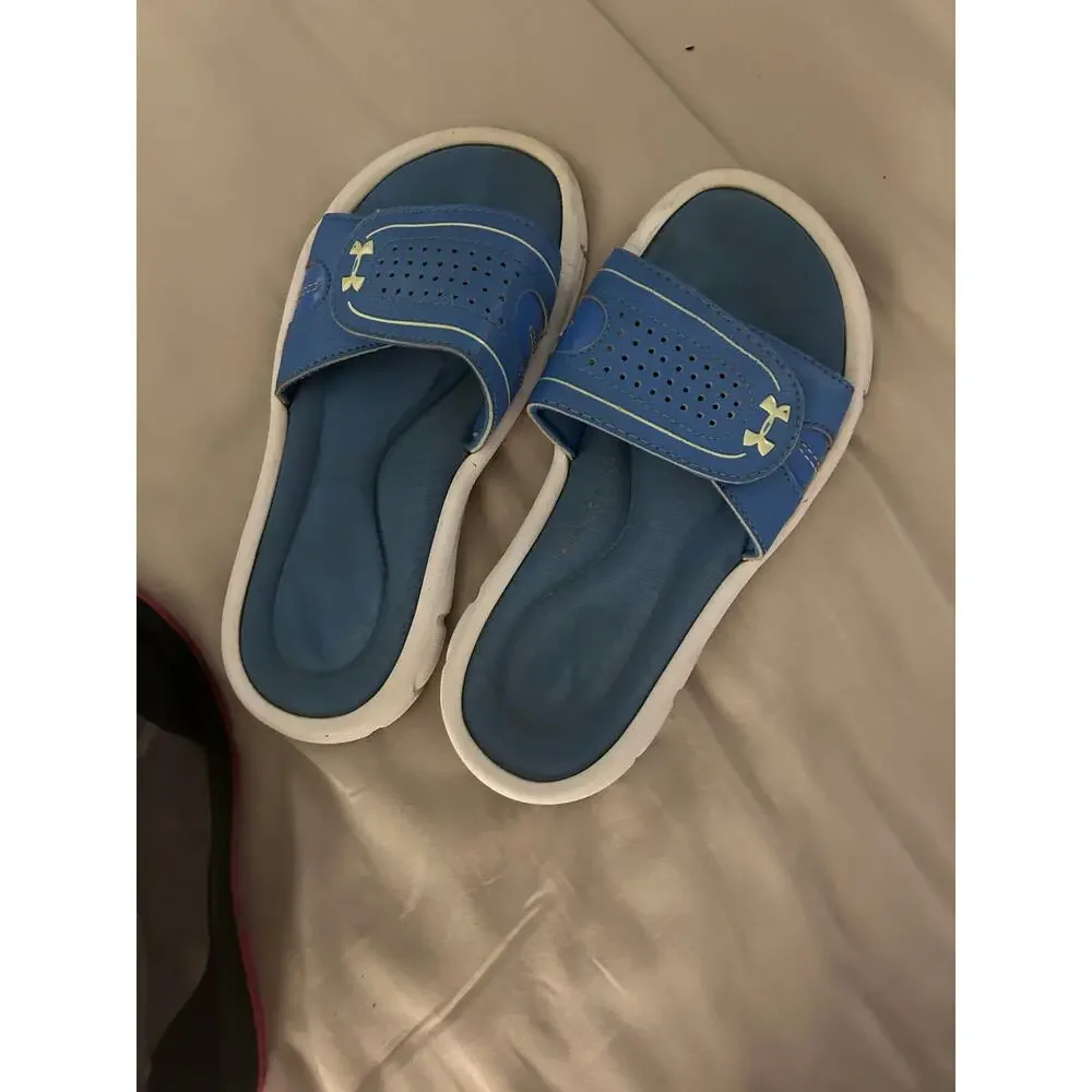 under armour blue slides size 1